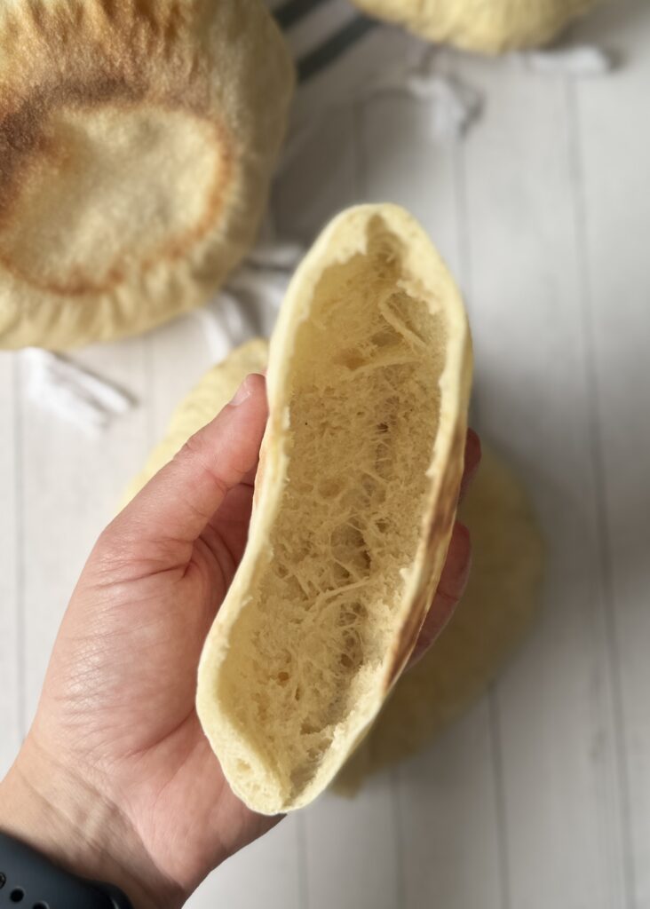 inside of sourdough pita bread