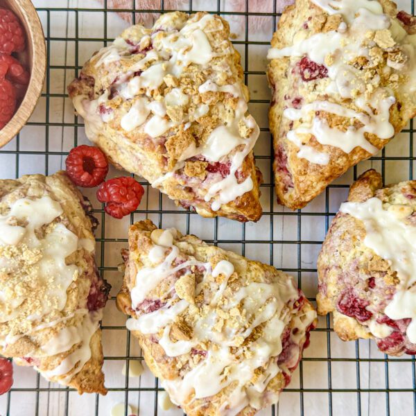 raspberry cheese cake scones