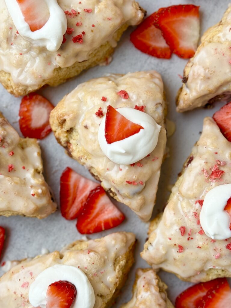 strawberry shortcake sourdough scones