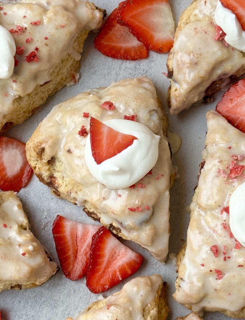 strawberry shortcake sourdough scones