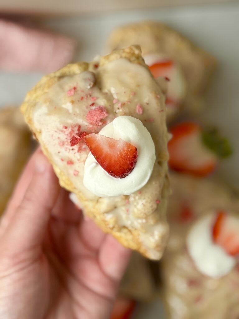 strawberry shortcake sourdough scones