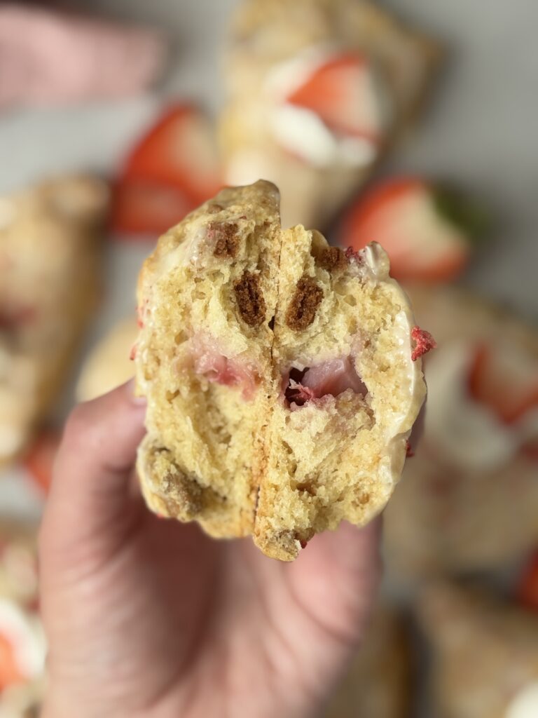 strawberry shortcake sourdough scone crumb