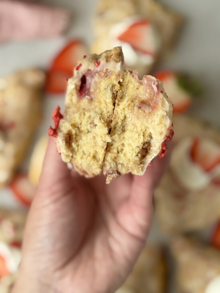 strawberry shortcake sourdough scones