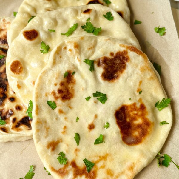 Greek yogurt sourdough discard flatbread