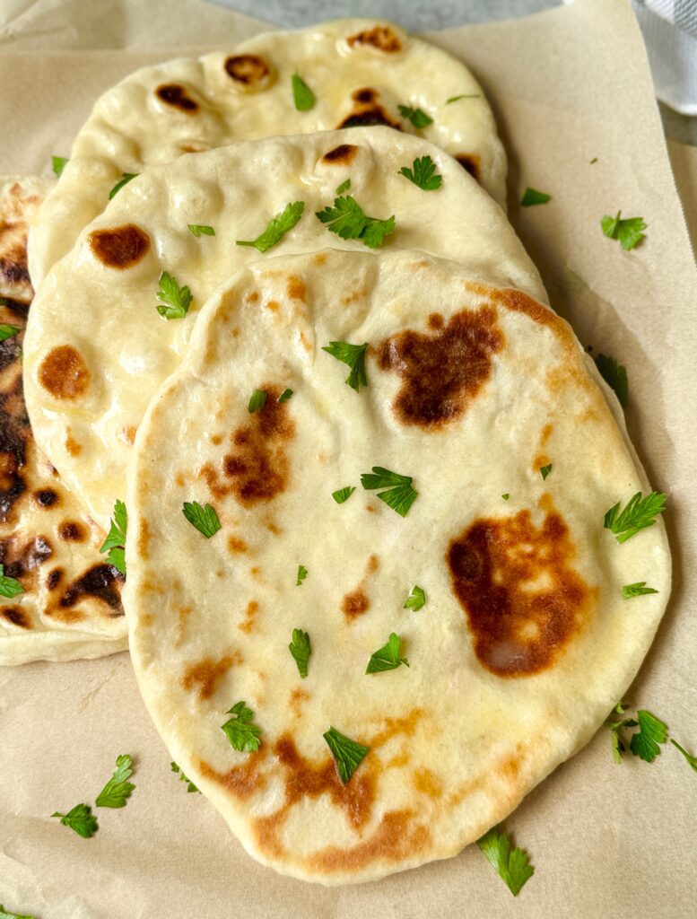 Greek yogurt sourdough discard flatbread