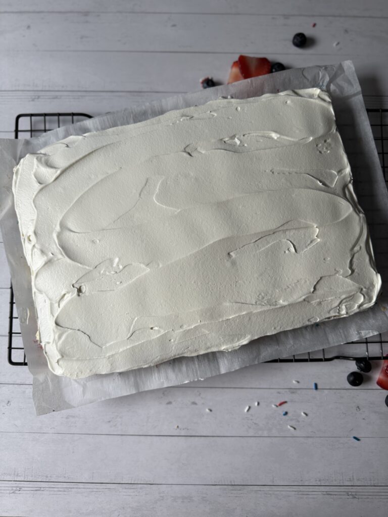 decorating the cake