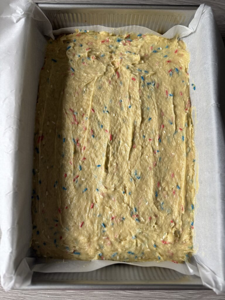 spreading the batter