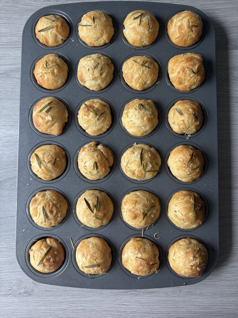 baked focaccia muffins