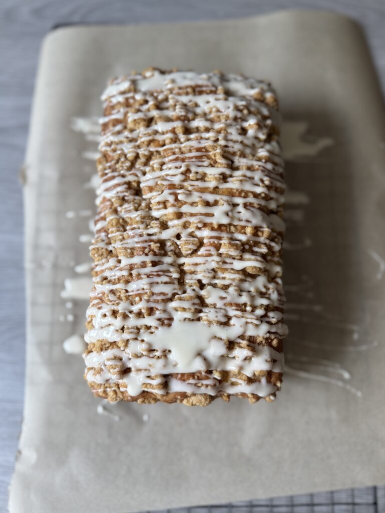 drizzled peach bread