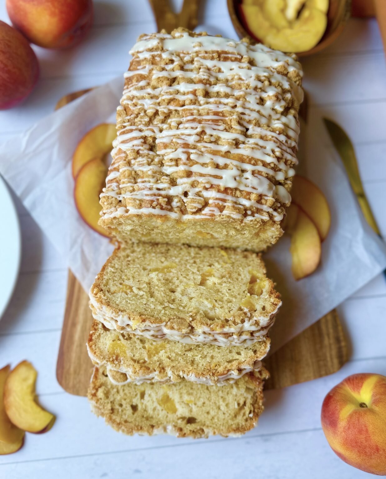 Sourdough Peach Quick Bread - Healing Slice