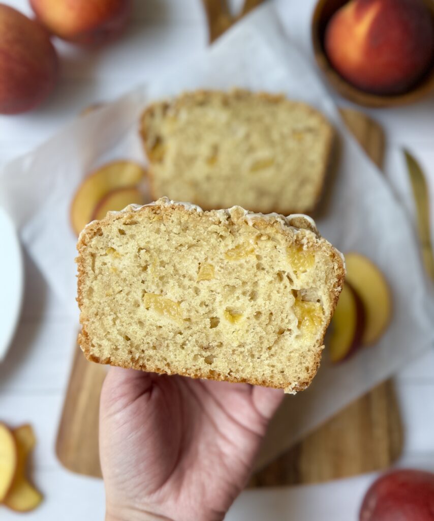 slice of peach bread