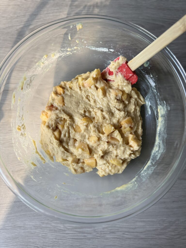 sourdough peach bread batter