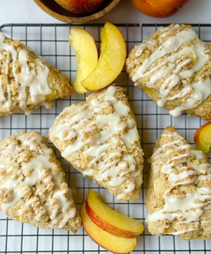 peach cobbler sourdough scones