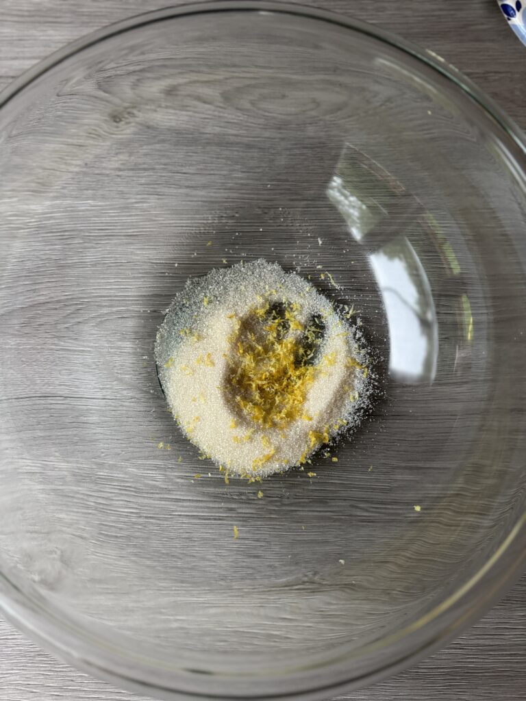 lemon zest and sugar