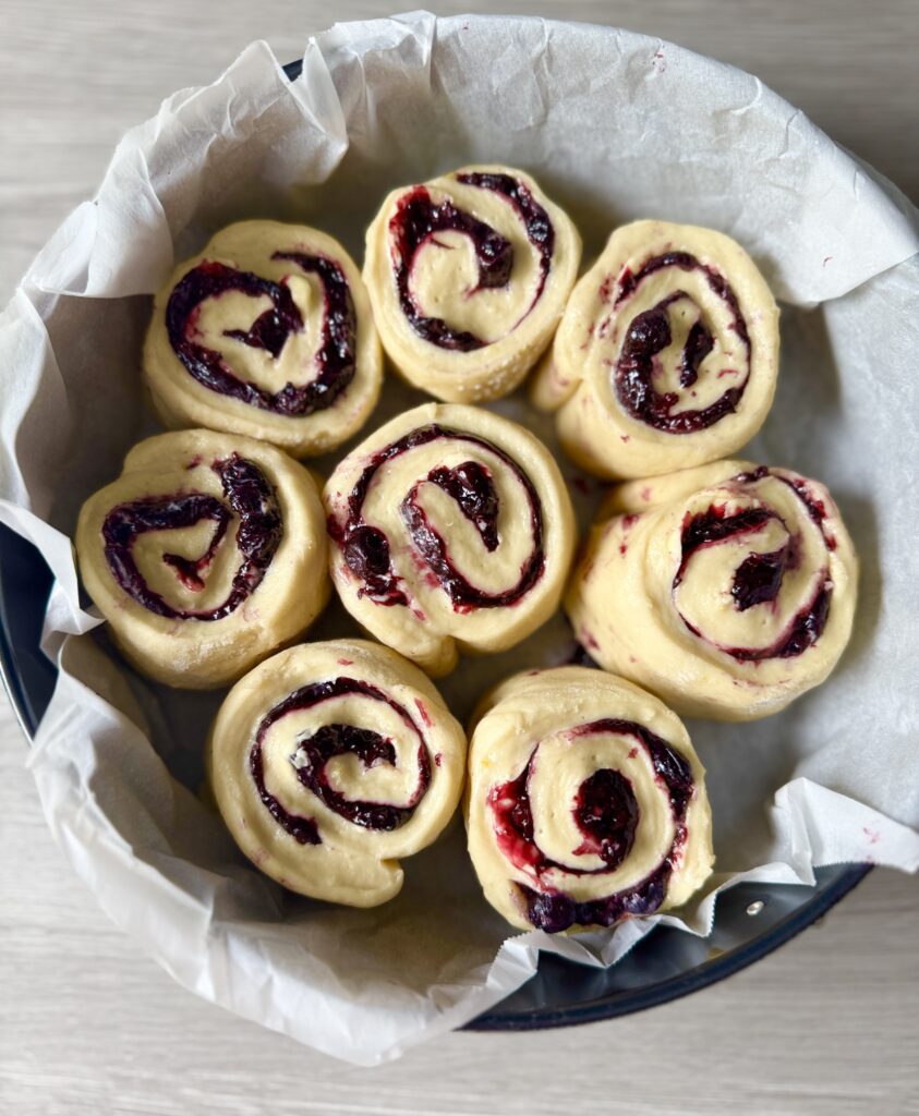 shaped blueberry lemon brioche rolls