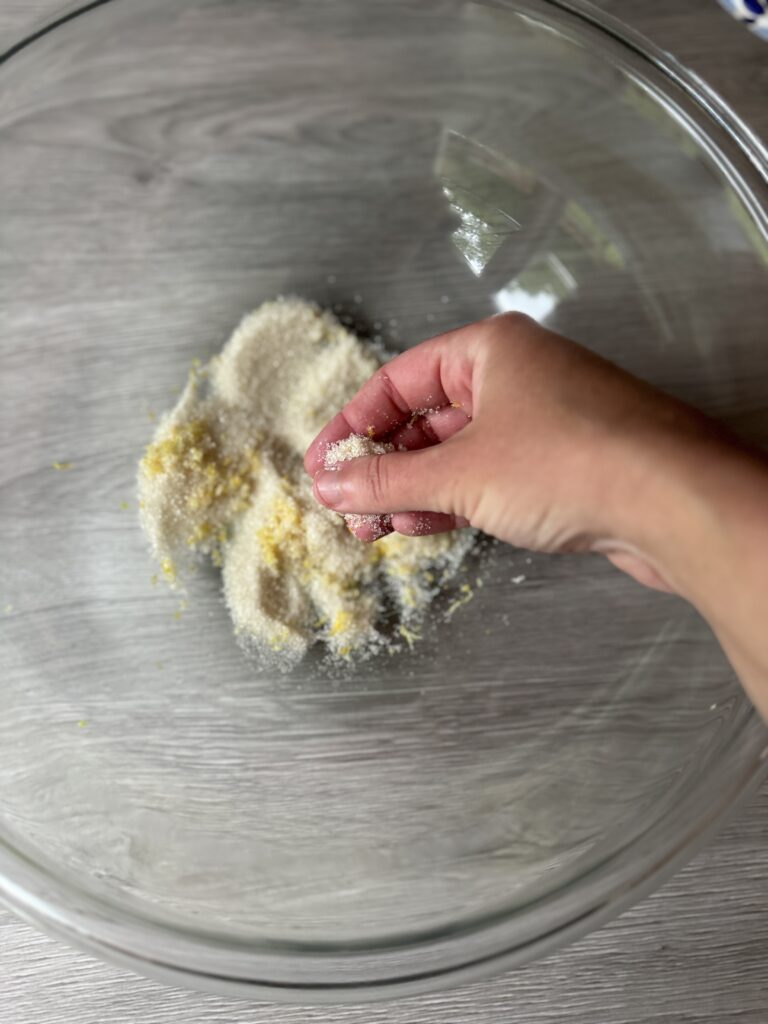 lemon zest and sugar
