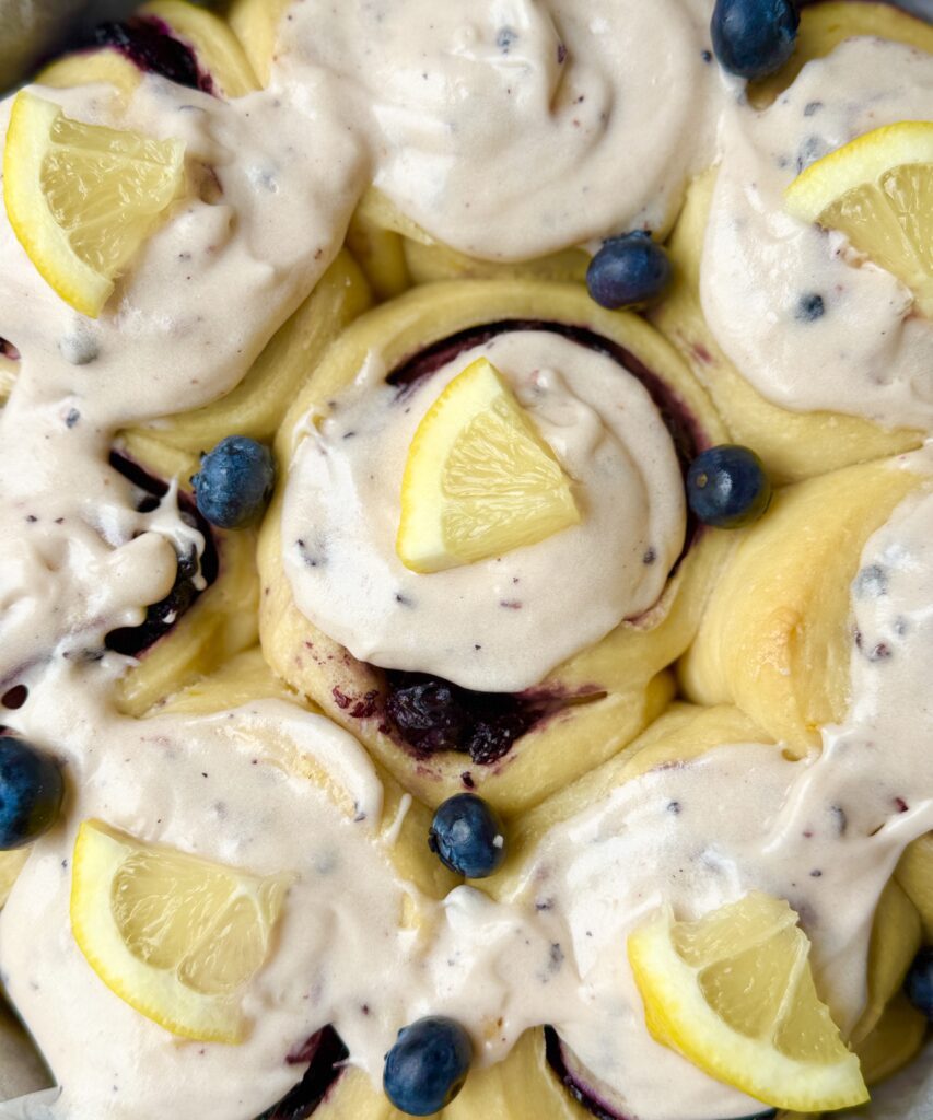 blueberry lemon sourdough brioche rolls