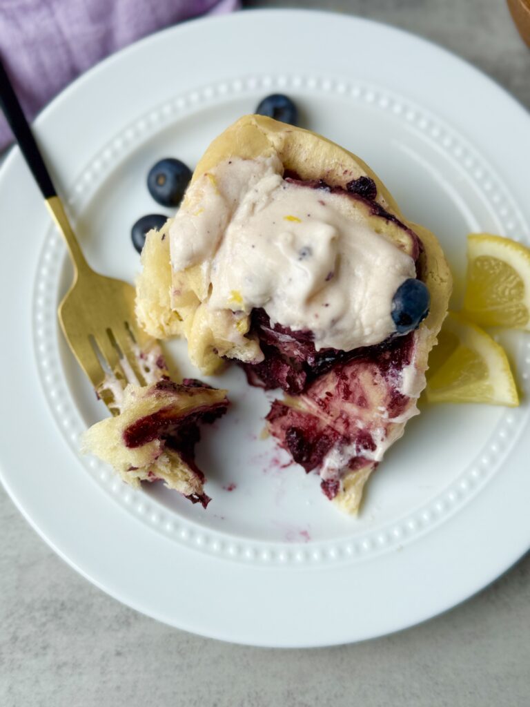 blueberry lemon sourdough brioche roll