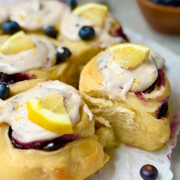 blueberry lemon sourdough bricohe rolls