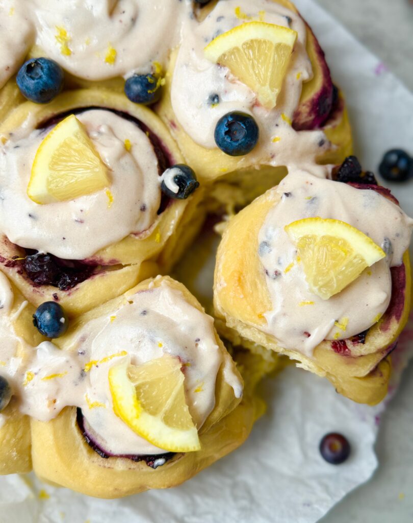 blueberry lemon sourdough brioche rolls