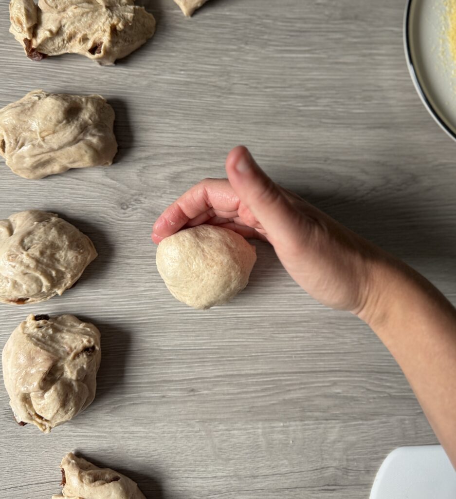 shaping english muffins