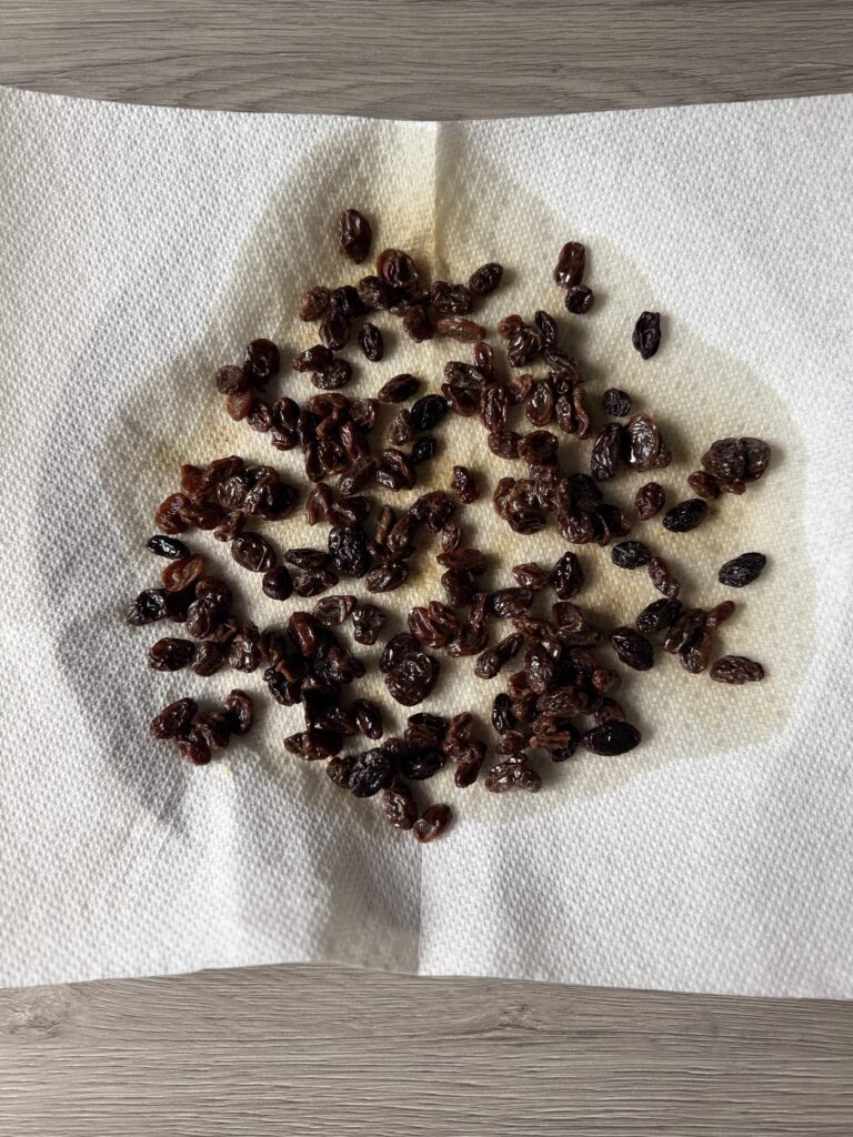 soaked raisins