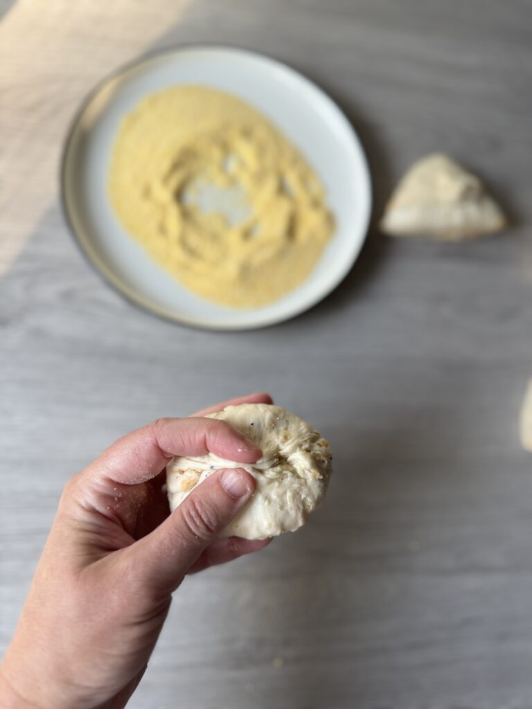 shaping English muffins 