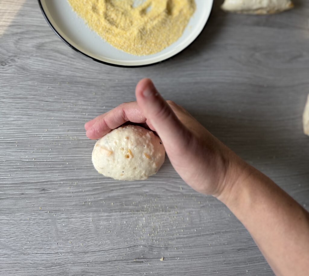 shaping English muffins