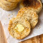 everything bagel sourdough English muffins cover photo