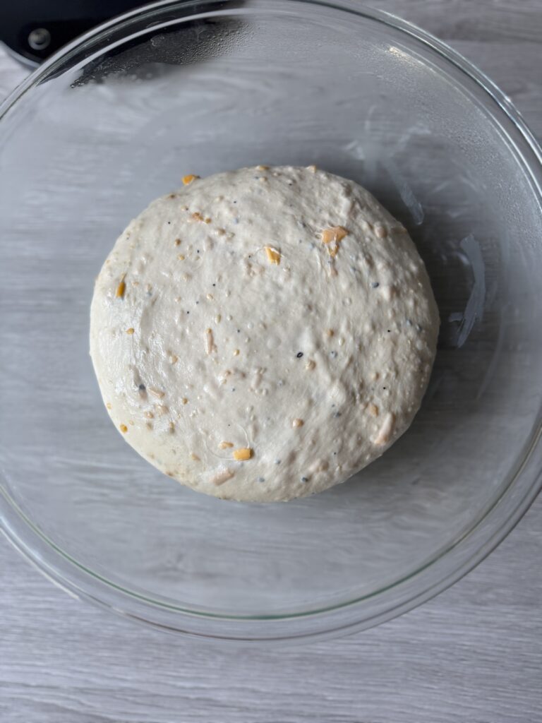 proofed English muffin dough