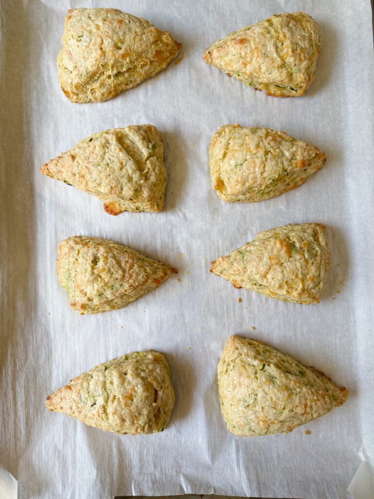 zucchini cheddar sourdough scones