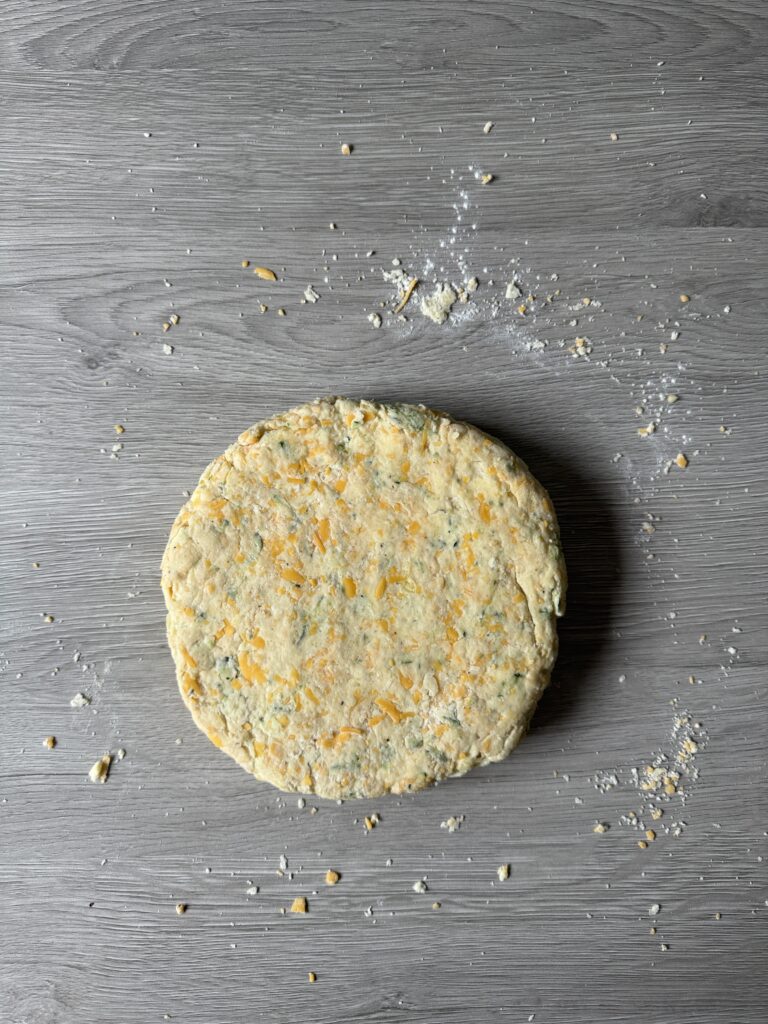 shaping zucchini scones