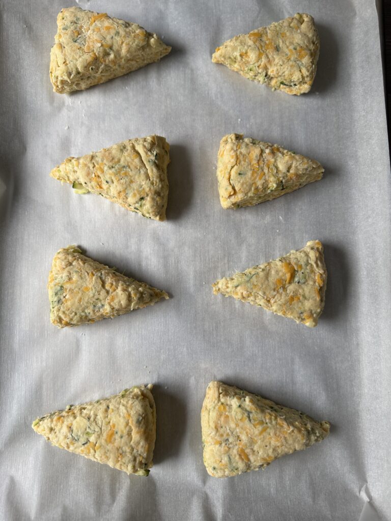shaped zucchini scones