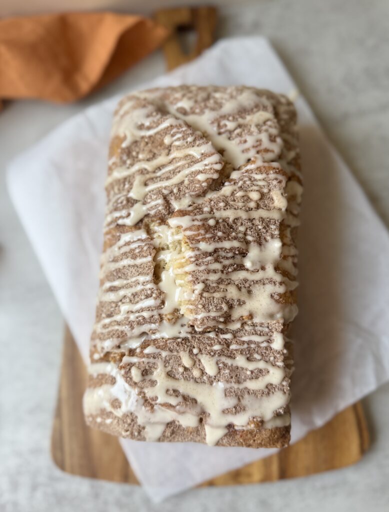 glazed cinnamon swirl quick bread