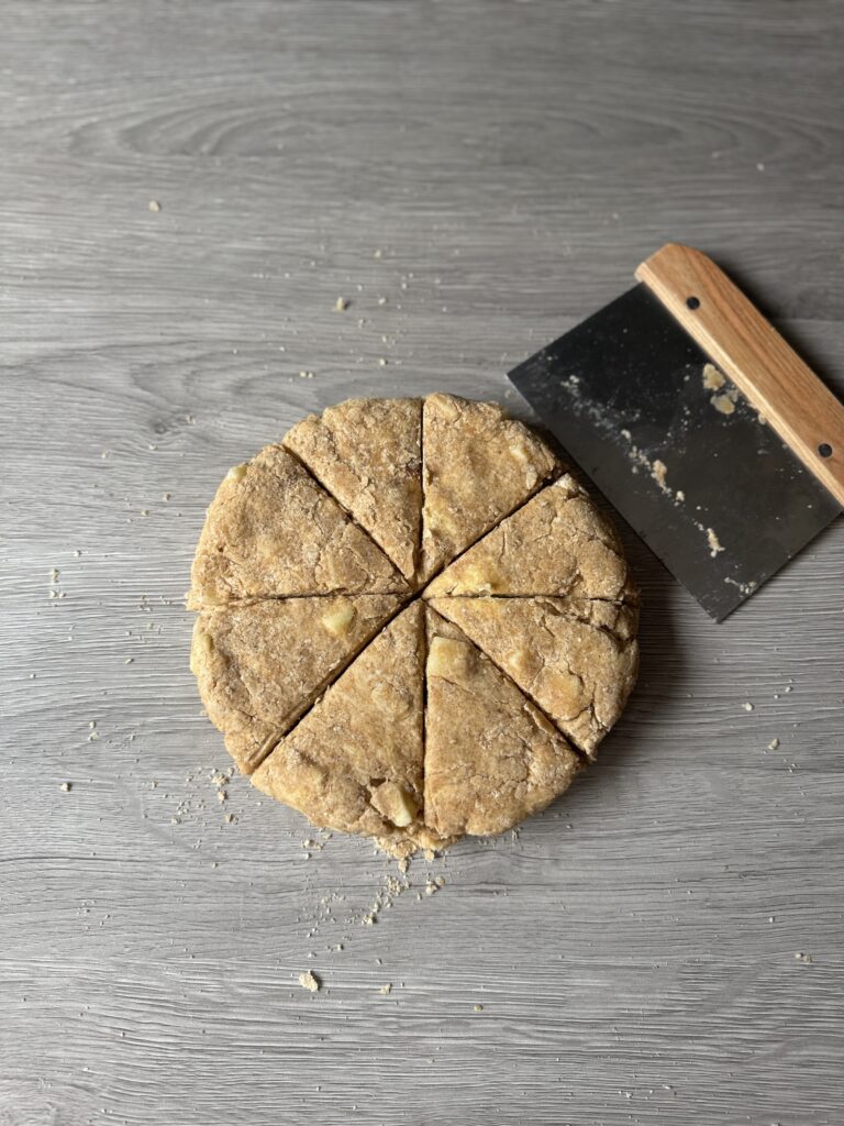 shaping apple scones