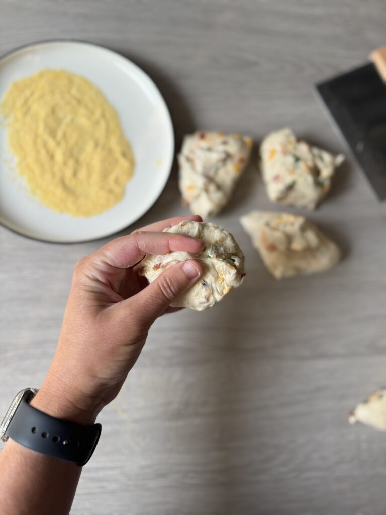 shaping English muffins
