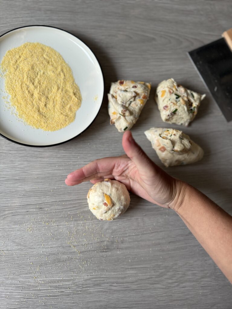 shaping English muffins