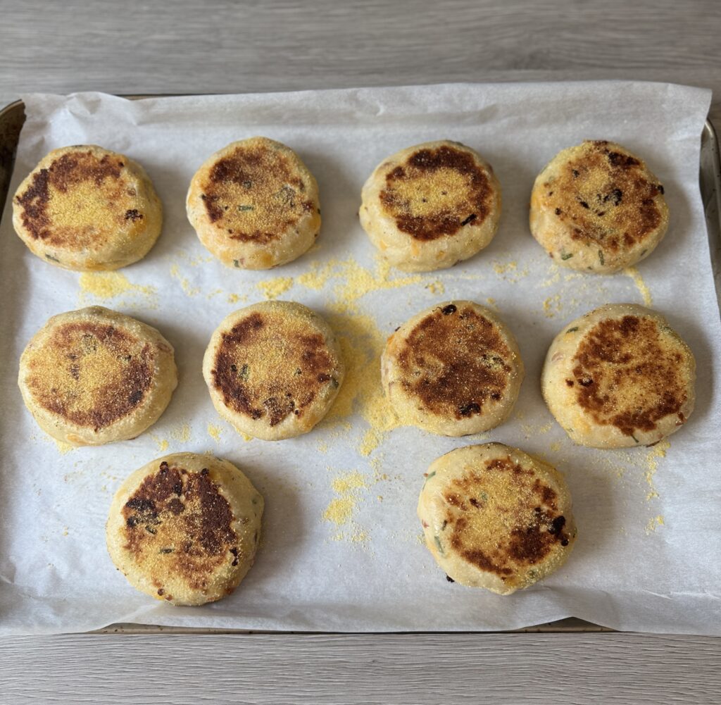fried English muffins