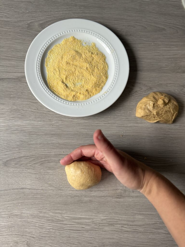 shaping English muffins