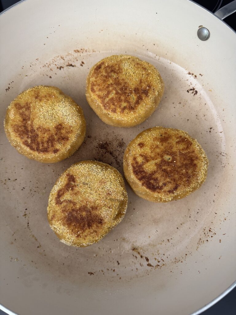 frying English muffins