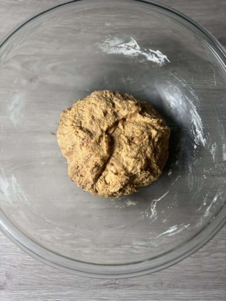 mixed English muffin dough