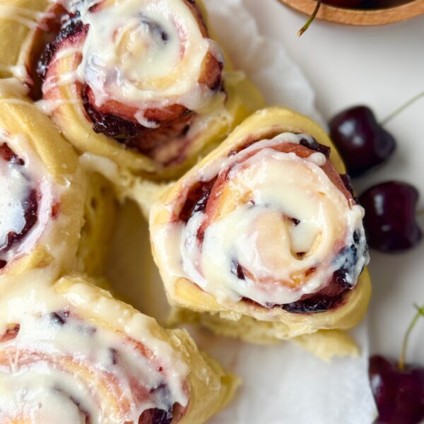 sweet cherry sourdough rolls