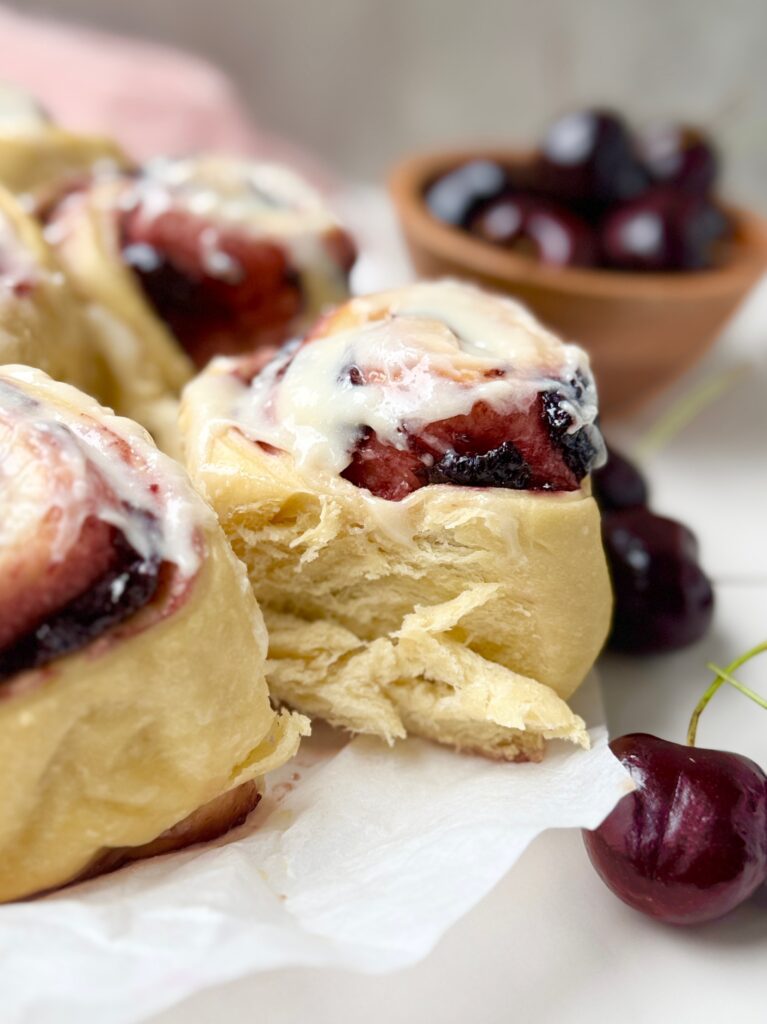 sweet cherry sourdough rolls