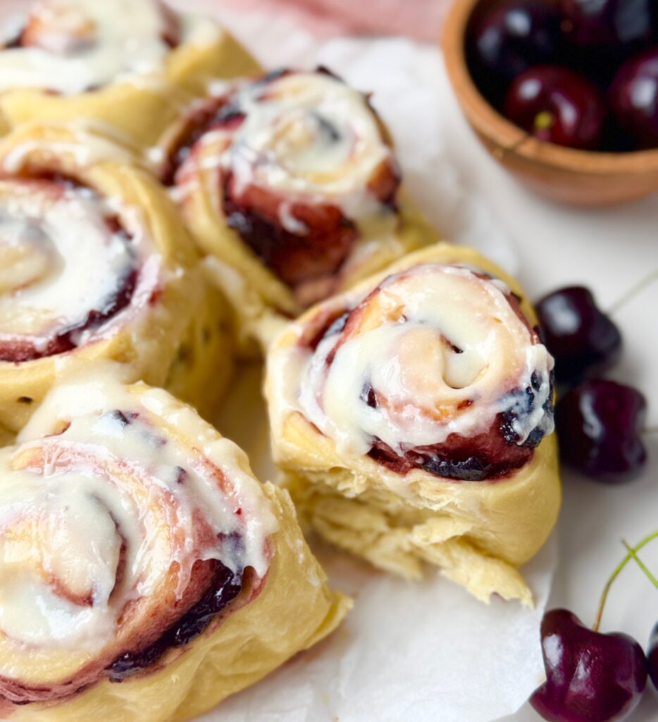 sweet cherry sourdough rolls