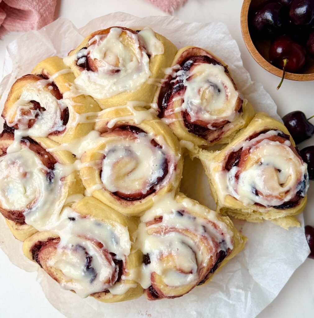 sweet cherry sourdough rolls