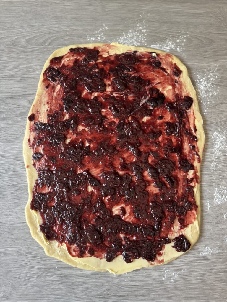 shaping cherry sweet rolls