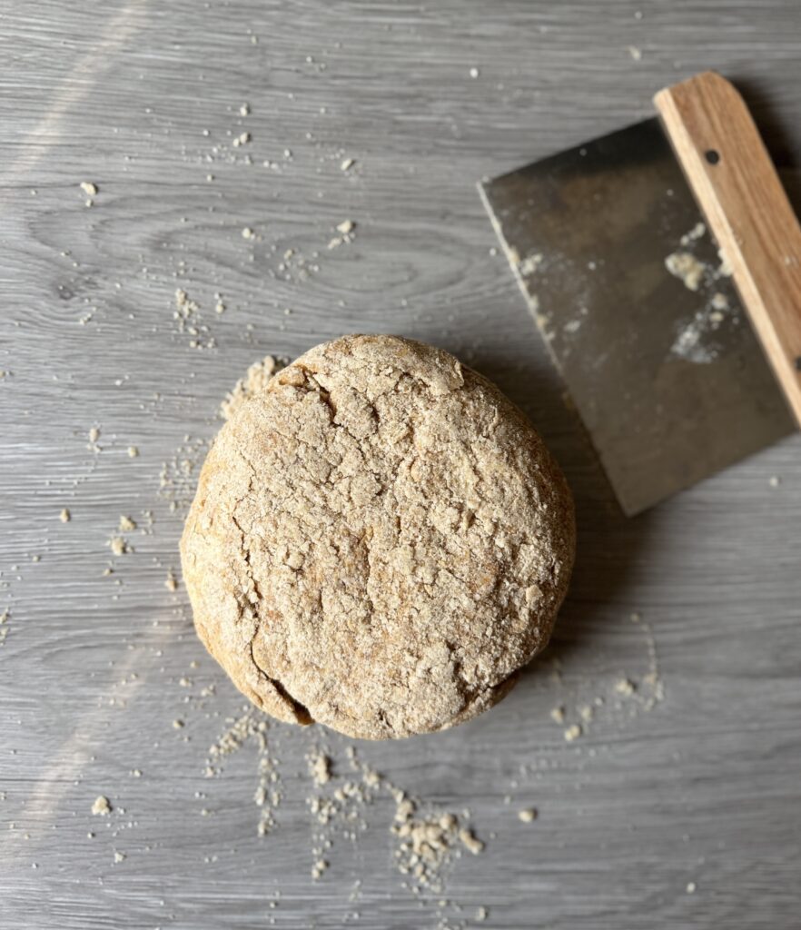 mixing sourdough pumpkin scones