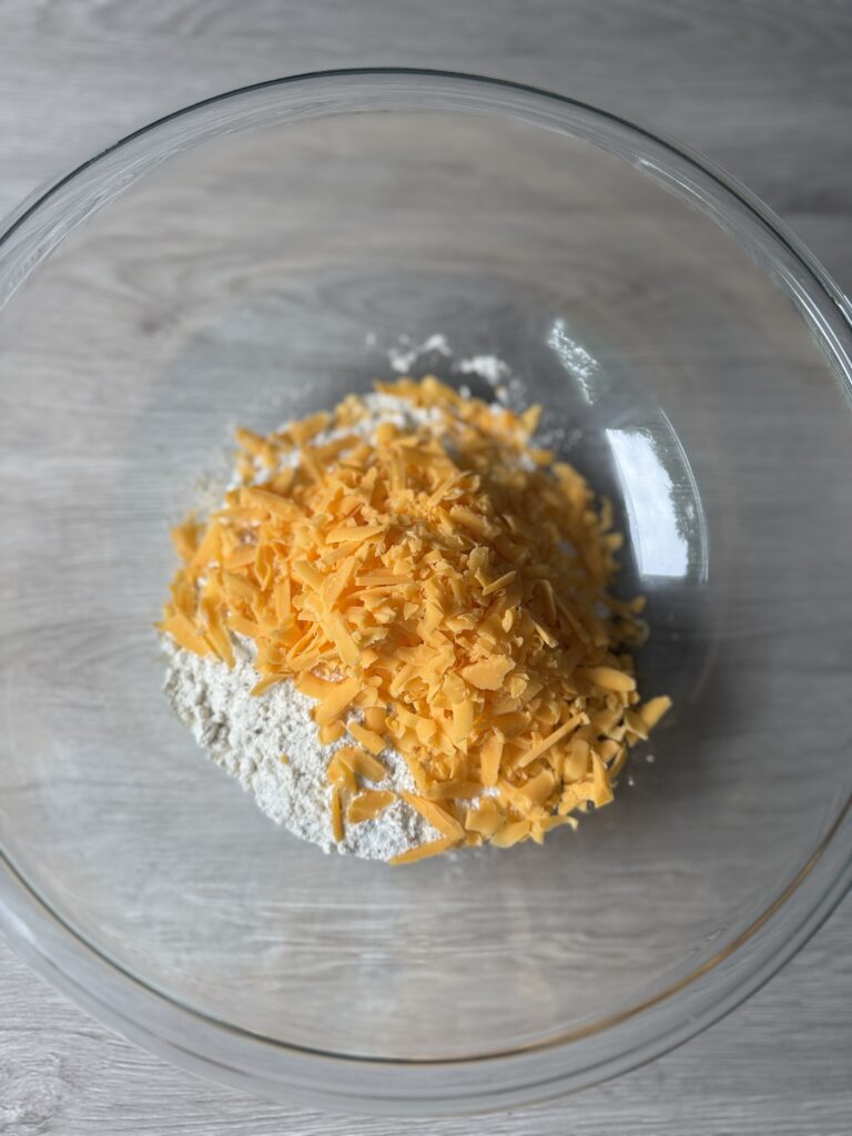 mixing savory bread