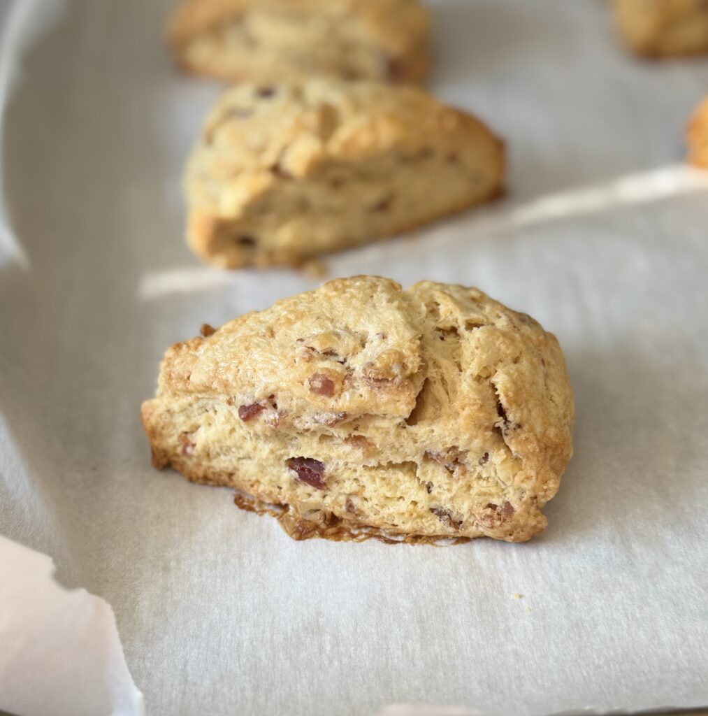 baked maple bacon sourdough scones