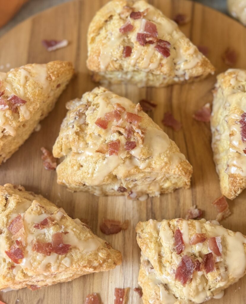 baked maple bacon sourdough scones